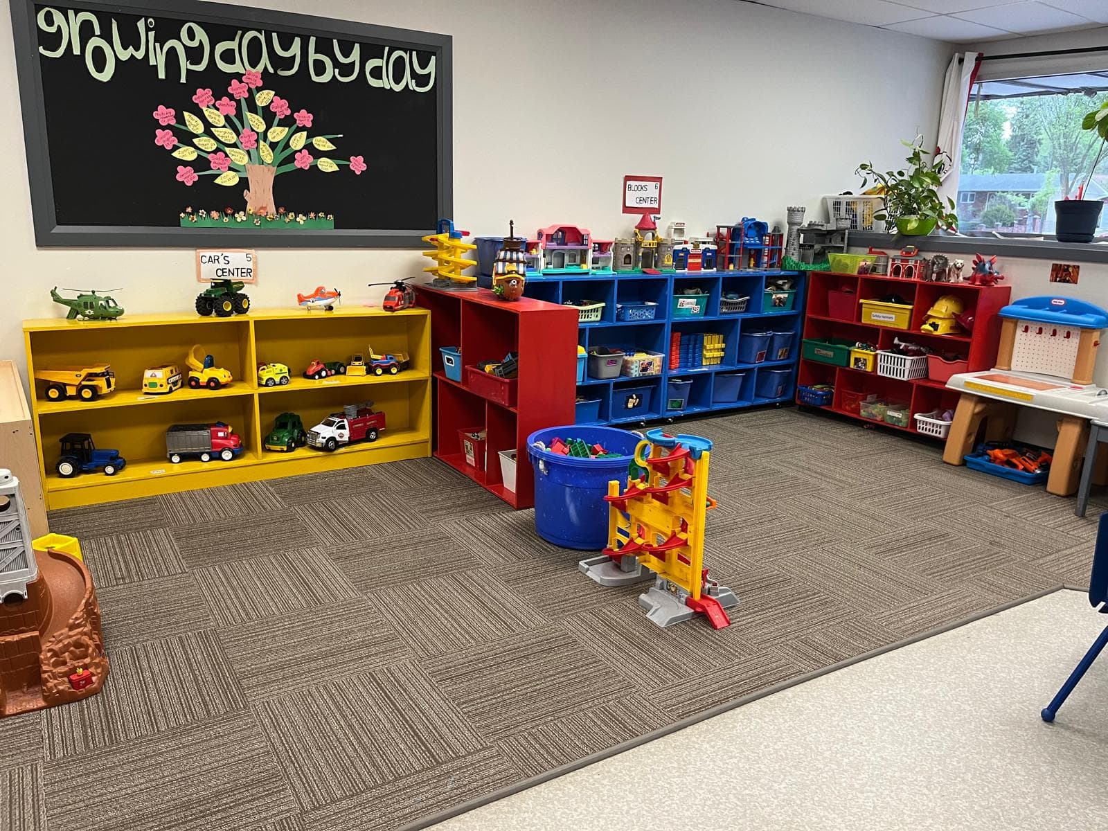 Daycare room with various activity centres